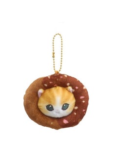 8cm brown donut cat head shape approximately 10cm