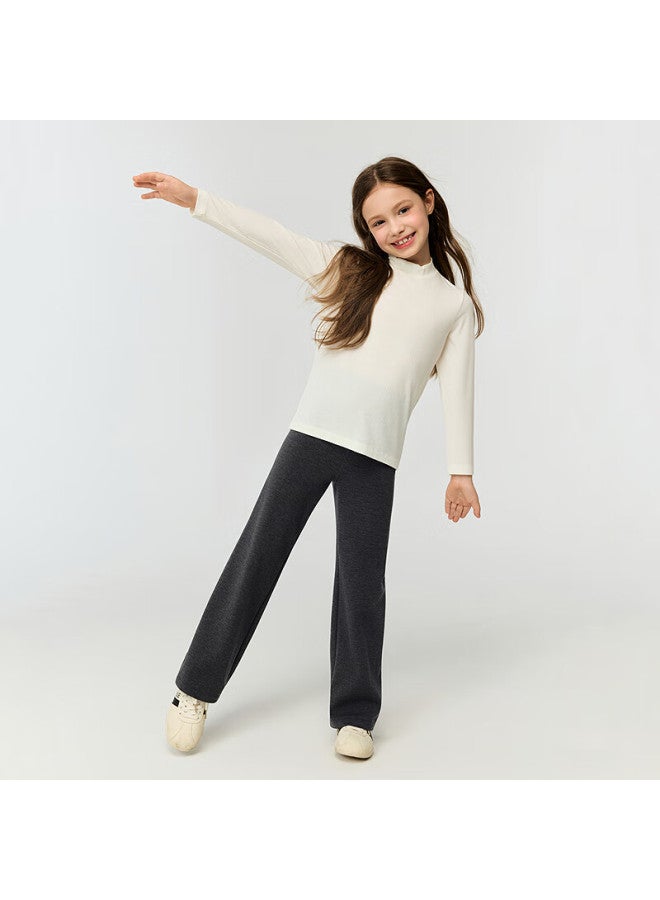 Aimer Kids Light Warmth Moisture-wicking Thermal Base Layer Top Uni Kids Mock Neck Coconut Milk White Size 150 - Image 1