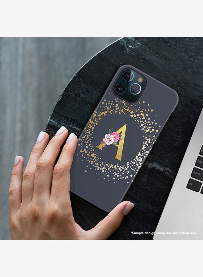 Stylizedd Monogram Tough Series for Apple iPhone 12 Pro Custom Initials Floral Pattern Tough Pro Dual Layer hybrid PC inner TPU protection Alphabet- T (Grey) - Image 2