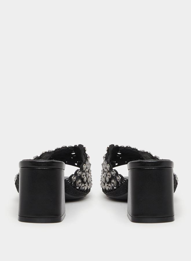 ستايلي صنادل بكعب عريض بحزام مزخرف - Image 5