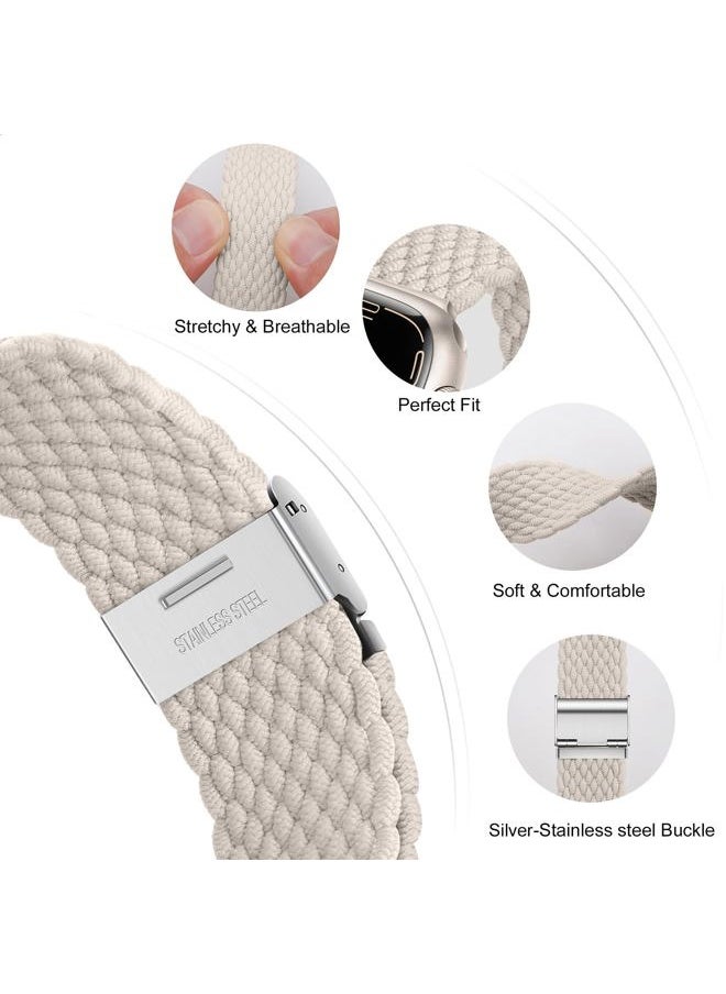 Qimela - Compatible with Apple Watch Band 38mm 40mm 41mm 42mm 44mm 45mm 46mm 49mm for Women Men,Sport Solo Loop Strap Stretchy Nylon Braided Wristband for iWatch Series 10 9 8 7 6 SE 5 4 3 Ultra 2 1 - Image 1