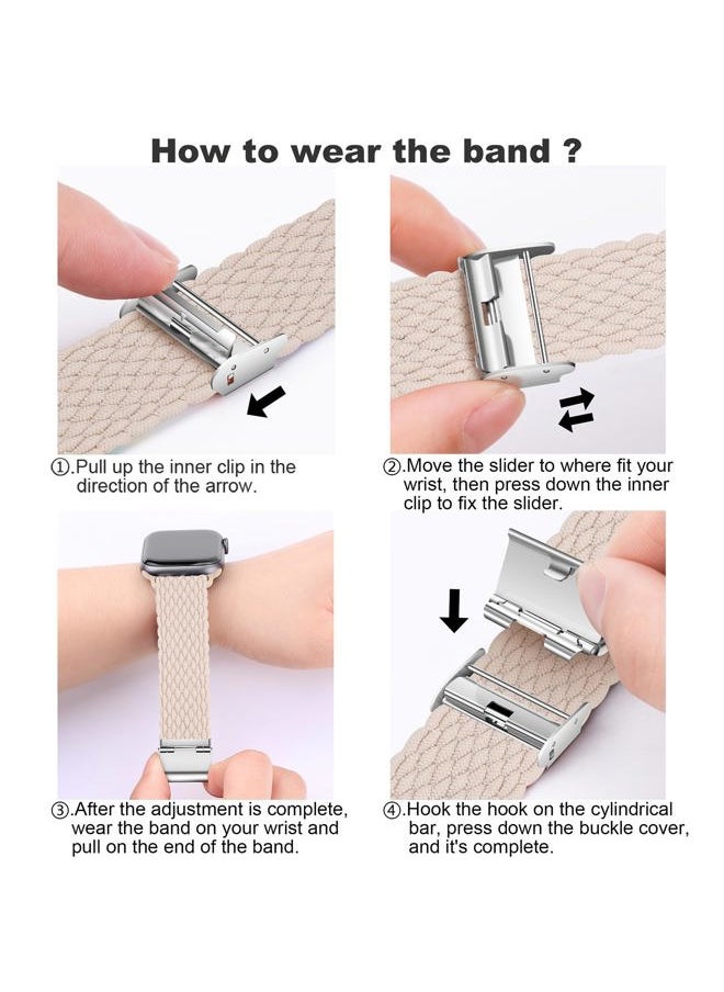 Qimela - Compatible with Apple Watch Band 38mm 40mm 41mm 42mm 44mm 45mm 46mm 49mm for Women Men,Sport Solo Loop Strap Stretchy Nylon Braided Wristband for iWatch Series 10 9 8 7 6 SE 5 4 3 Ultra 2 1 - Image 1