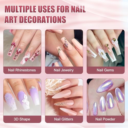 MEKK Rhinestone Glue for Nails,15g Super Strong No Wipe Nail Charm Glue,Crystals,Beads,Charms,Diamonds & Gems,Cure Needed 3D Gel for Nail Art - Image 5