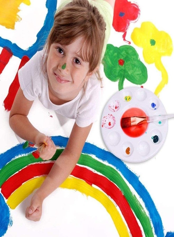 Akebrog 2pcs Paint Pallet, 6.5" Plastic Paint Tray Reusable Flower Paint Palette for Kids Acrylic Watercolor Oil Painting Color Mixing DIY Art Craft, Easy to Wash - Image 2
