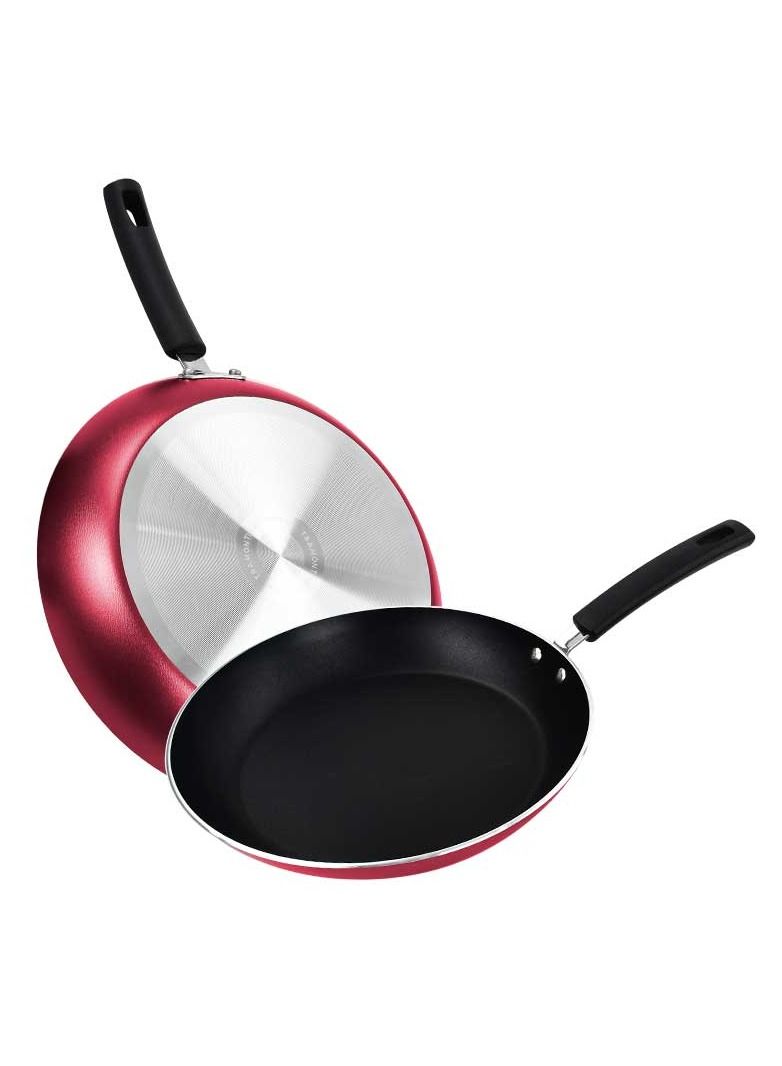 TRAMONTINA Since 1911,Made in Brazil- Brazil SicÃ­lia Aluminum Frying Pan Set with Interior and Exterior Starflon Excellent Nonstick Coating, Red, 2 Pieces  - Image 2