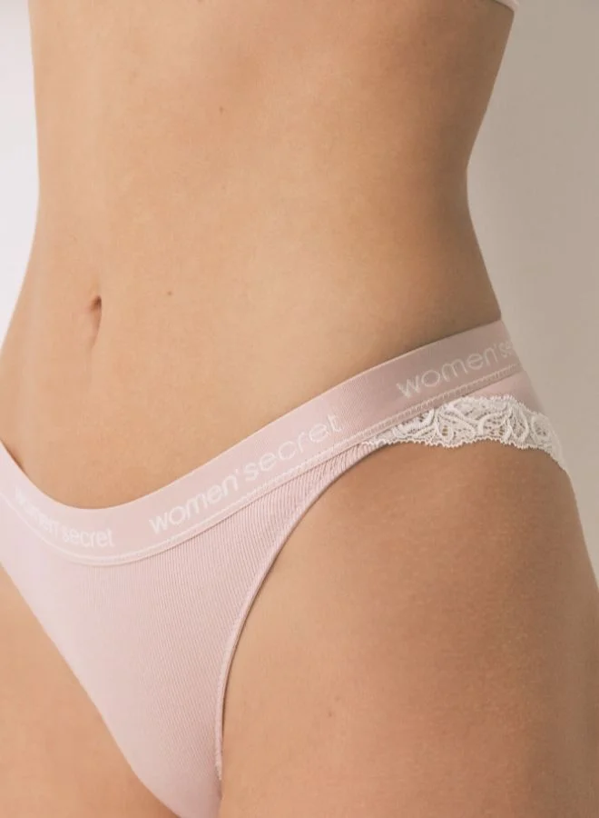 women'secret Classic pink cotton panty