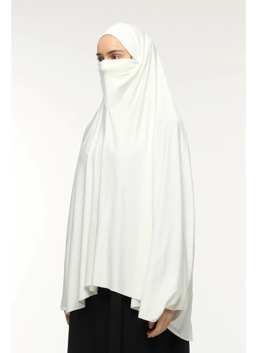 التوبة Practical Hijab Hijab with Sleeves Soufflé Sheet Top and Veil - Prayer Cover with Nikap