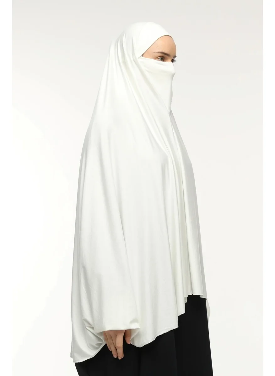 التوبة Practical Hijab Hijab with Sleeves Soufflé Sheet Top and Veil - Prayer Cover with Nikap