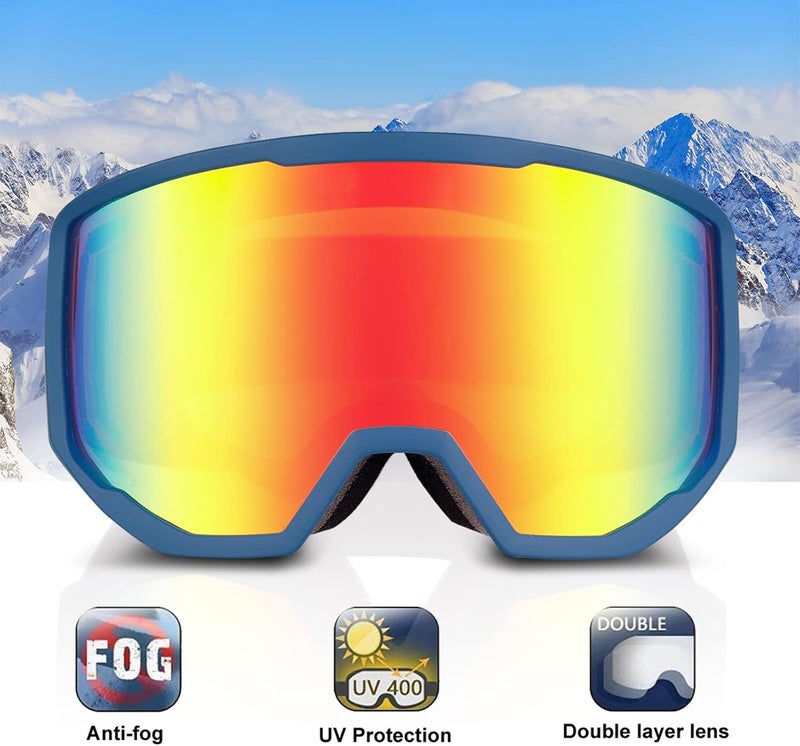 EXP VISION Ski/Snowboard Goggles for Men Women, OTG Snow Goggles Anti Fog UV Protection - Image 2