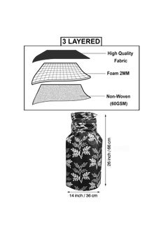 E-Retailer ERetailer Polyester 3Layered LPG Gas Cylinder Cover with Zip Enclosure ColorLeaf Black Size26x14 Inches  - Image 2