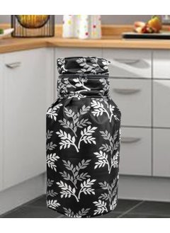 E-Retailer ERetailer Polyester 3Layered LPG Gas Cylinder Cover with Zip Enclosure ColorLeaf Black Size26x14 Inches  - Image 1