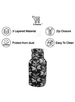 E-Retailer ERetailer Polyester 3Layered LPG Gas Cylinder Cover with Zip Enclosure ColorLeaf Black Size26x14 Inches  - Image 3