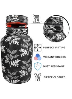 E-Retailer ERetailer Polyester 3Layered LPG Gas Cylinder Cover with Zip Enclosure ColorLeaf Black Size26x14 Inches  - Image 4