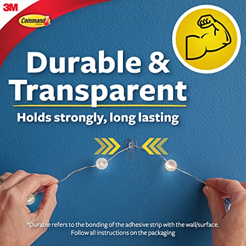 Command 3M Command Clear Mini Wall Hooks, holds 225gms, no paint damage, Holds Strongly, Adhesive hooks for wall, Reusable, Multi-surface (Transparent, 6 hooks, 8 strips) - Image 3