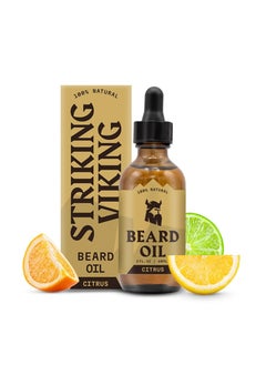 Striking Viking Striking Viking Scented Beard Oil Conditioner for Men (Large 2 oz.) - Naturally Derived Formula with Tea Tree, Argan and Jojoba Oils with Citrus Scent - Softens, Smooths & Strengthens Beard Growth  - Image 1