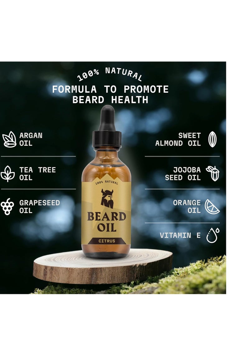 Striking Viking - Striking Viking Scented Beard Oil Conditioner for Men (Large 2 oz.) - Naturally Derived Formula with Tea Tree, Argan and Jojoba Oils with Citrus Scent - Softens, Smooths & Strengthens Beard Growth - Image 1