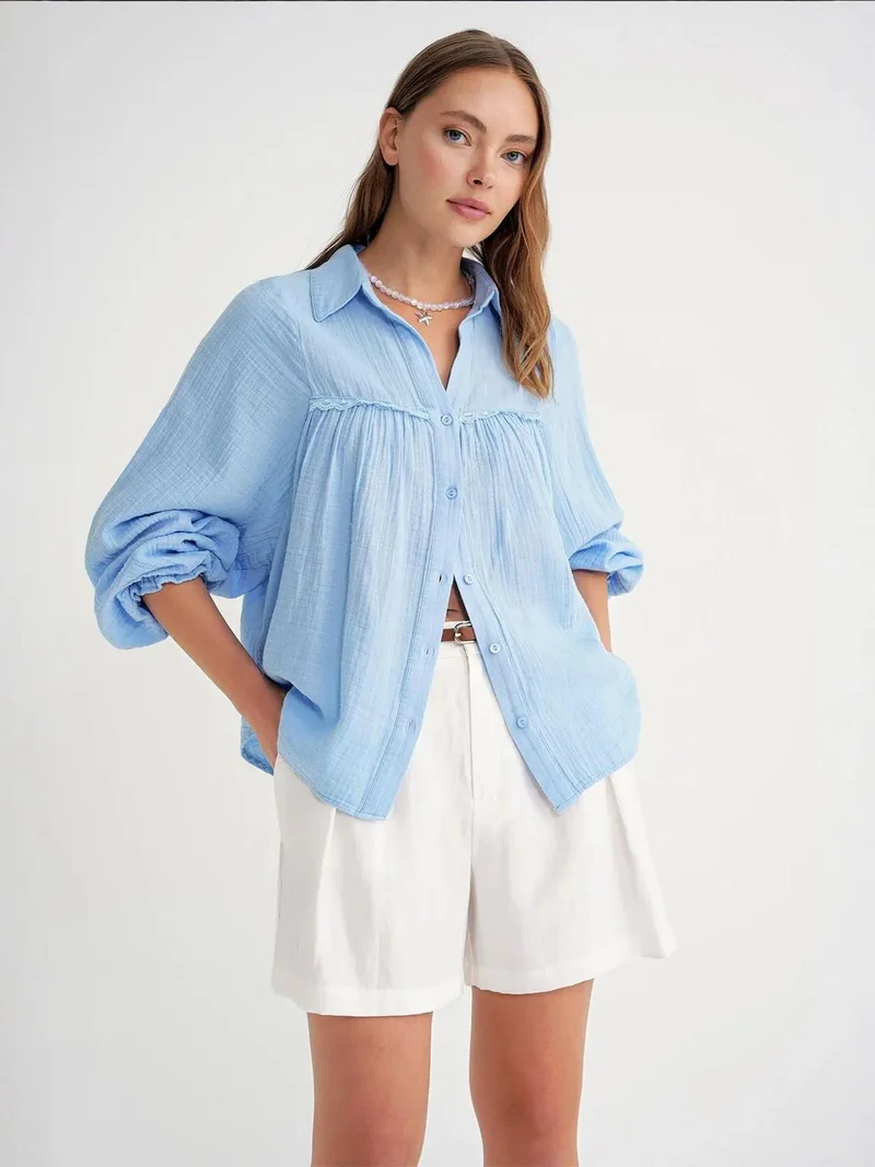 MixRay Mixray Textured Cotton Button-Up Shirt