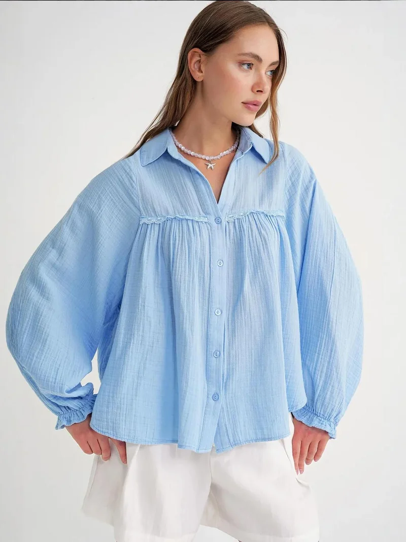 MixRay Mixray Textured Cotton Button-Up Shirt
