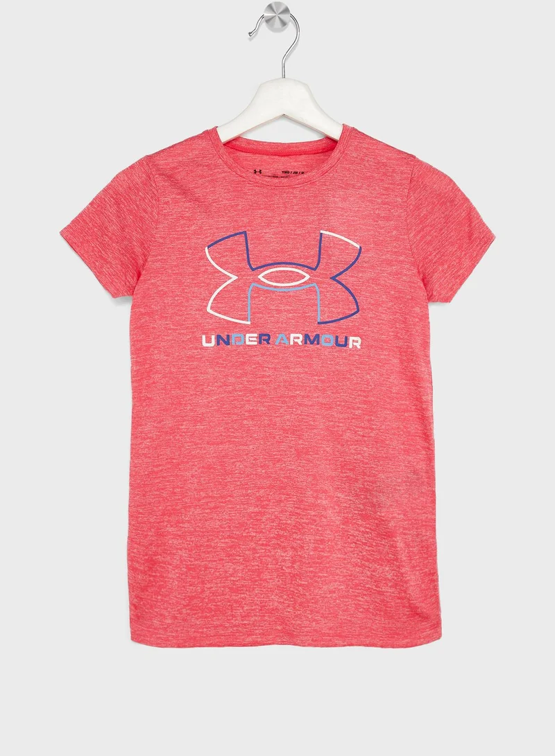 UNDER ARMOUR Youth Tech Big Logo Twist T-Shirt