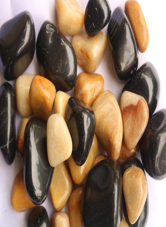 Wowtag Brown and Black Combo Polished Natural Pebbles, 2-4 CM,1.95 KG, Decorative Stone for Plants, Aquarium, Garden, Vase Filler, Resin Work - Image 5