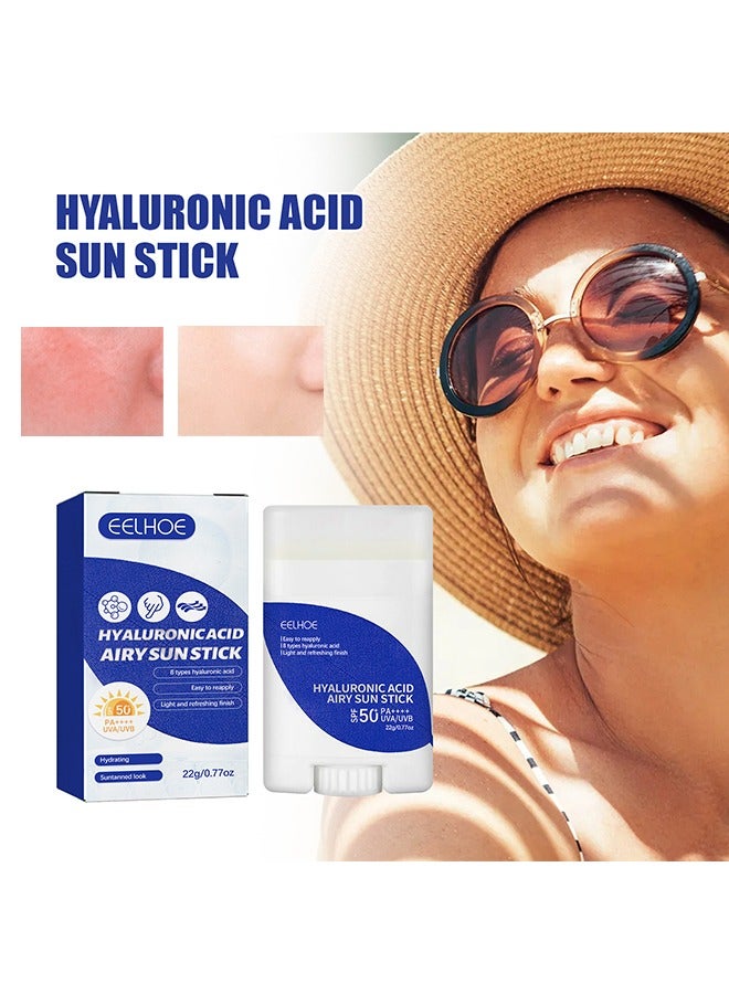 EELHOE Hyaluronic Acid Airy Sun Stick, 8 types hyaluronic acid, Easy to reapply, Light and refreshing finish, SPF 50+ PA++++ UVA/UVB 22g - Image 1