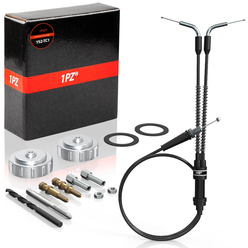 1PZ YS2-TC1 Throttle Cable Kit for Yamaha Banshee 350 YFZ350 1987-2006 ATV 2GU-26260-02-00