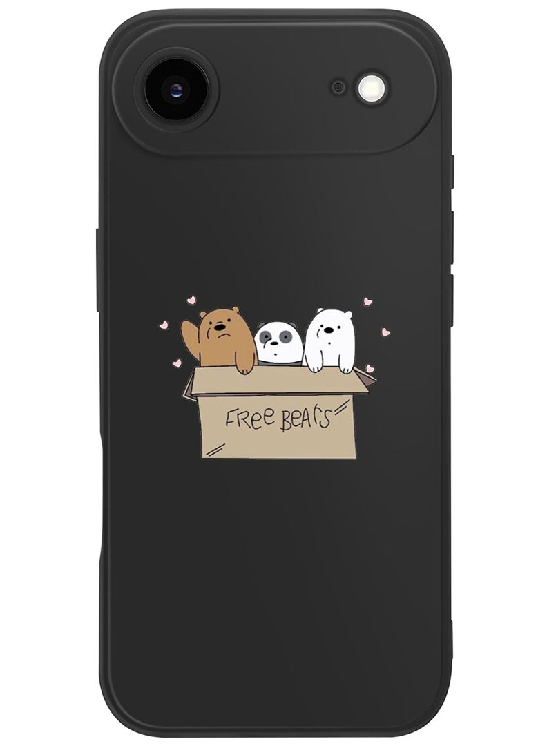 Theodor Protective Slim Fit Case Liquid Silicone Cover with Full Body Protection Anti-Scratch Shockproof Case For Apple iPhone 17 Air (Black) We are bears - Image 1