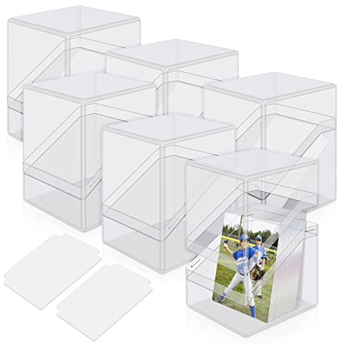 Mlikero Card Deck Cases, 6 Pack Acrylic Commander Deck Box Holding 100+ Sleeved Cards with 6 Dividers, Clear Card Storage Box Fit for MTG, TCG, Sports Cards - Image 1