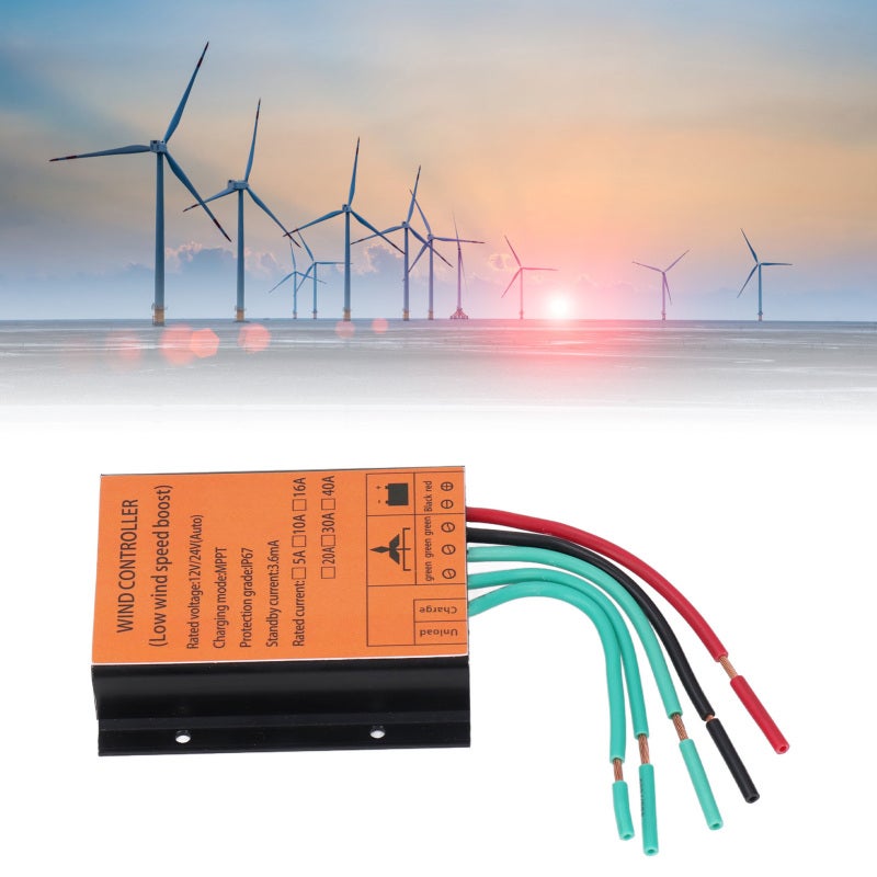 Mppt Charge Controller 12V 24V 16A - Efficient Heat Dissipation Wind Turbine Controller for Automatic Battery Matching & Multiple Protections - Image 1