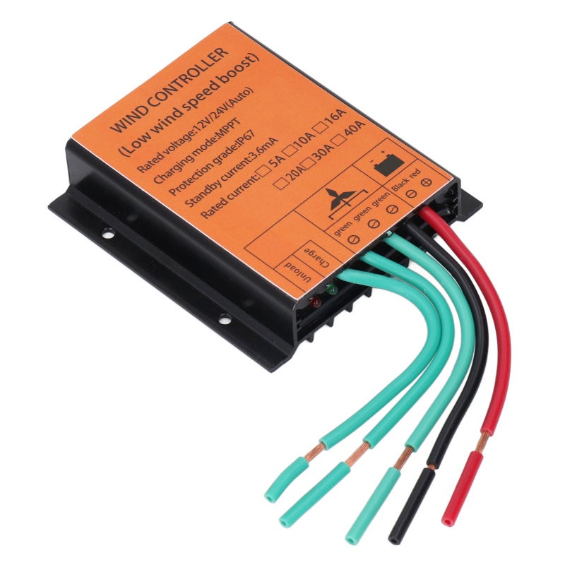 Mppt Charge Controller 12V 24V 16A - Efficient Heat Dissipation Wind Turbine Controller for Automatic Battery Matching & Multiple Protections - Image 2