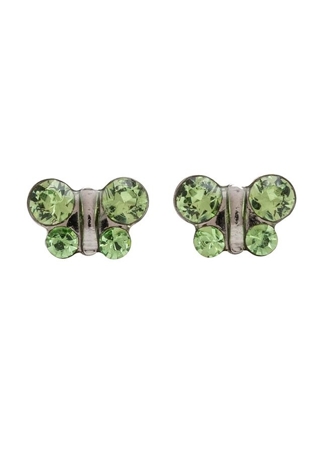 Studex August Peridot Butterfly Shape Allergy-Free Stainless Steel Ear Studs - Image 1