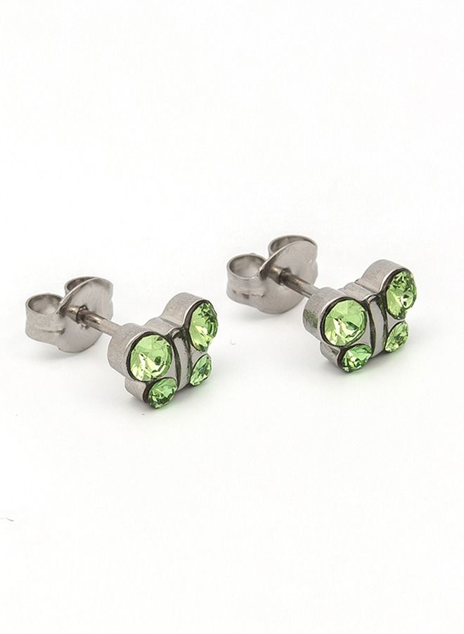 Studex August Peridot Butterfly Shape Allergy-Free Stainless Steel Ear Studs - Image 2