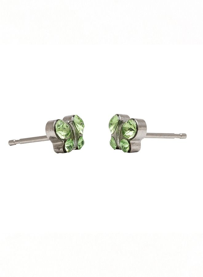 Studex August Peridot Butterfly Shape Allergy-Free Stainless Steel Ear Studs - Image 4