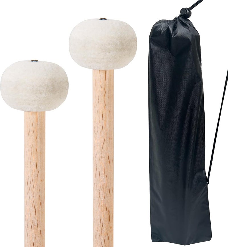 VixxNoxx Timpani Mallet, 2 Pcs Soft Drum mallets, 14 Inches with Drum sticks Bag, Percussion instrument Accessories for Timpani, Marimba, Xylophone, Glockenspiel, Ideal for Beginners & Music Lovers - Image 1