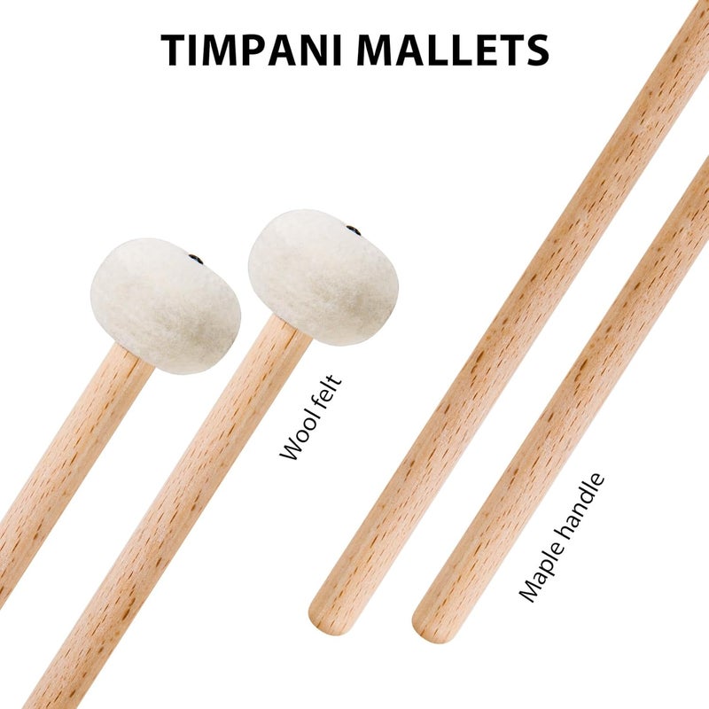 VixxNoxx Timpani Mallet, 2 Pcs Soft Drum mallets, 14 Inches with Drum sticks Bag, Percussion instrument Accessories for Timpani, Marimba, Xylophone, Glockenspiel, Ideal for Beginners & Music Lovers - Image 4