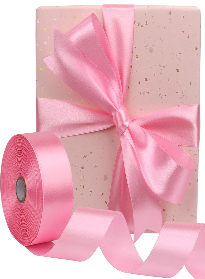 RIUNBB Pink Solid Satin Ribbon 1-1/2 Inch 50 Yards Solid Polyester Fabric Ribbon for Gift Wrapping Wedding Christmas Baby Shower Birthday Party Decoration Handmade Immortal Flower Craft - Image 5