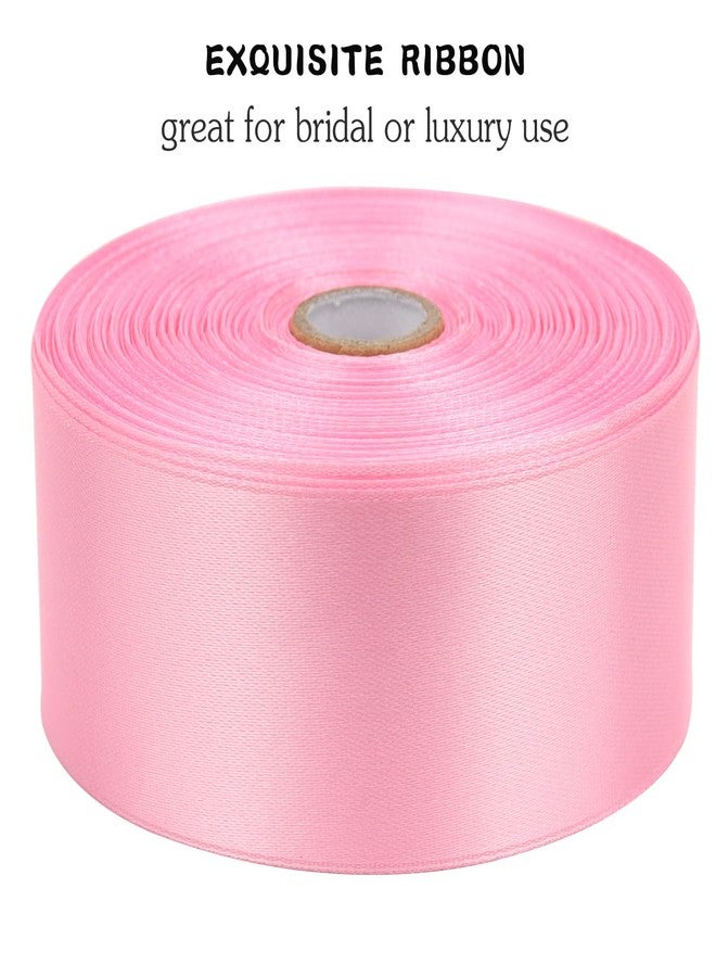 RIUNBB Pink Solid Satin Ribbon 1-1/2 Inch 50 Yards Solid Polyester Fabric Ribbon for Gift Wrapping Wedding Christmas Baby Shower Birthday Party Decoration Handmade Immortal Flower Craft - Image 4