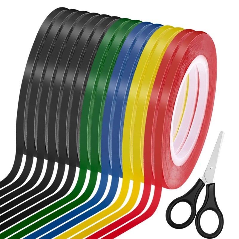Cridoz 15 Rolls 1/8 Inch Whiteboard Pinstripe Tape - 108 Feet Per Roll for Dry Erase Board, Thin Lines, Graphic Chart, Grid Marking - Image 1