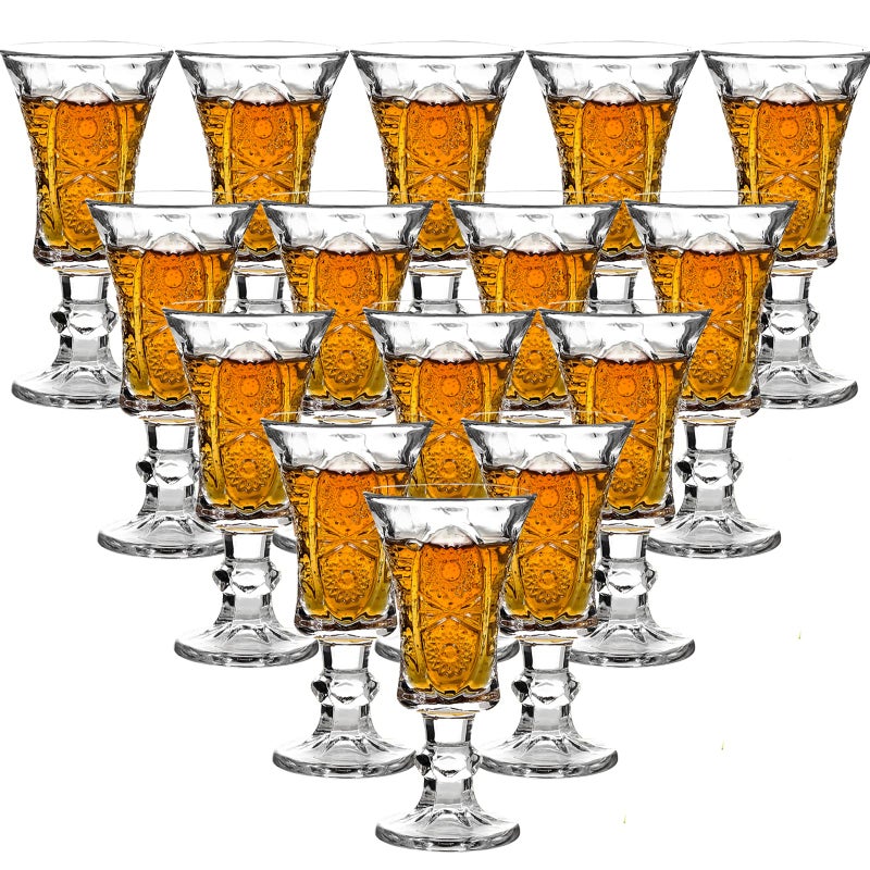 JAIEF 45ml Sherry Glasses LeadFree Glass Clear Heavy Base Shot Glasses Set of 12
