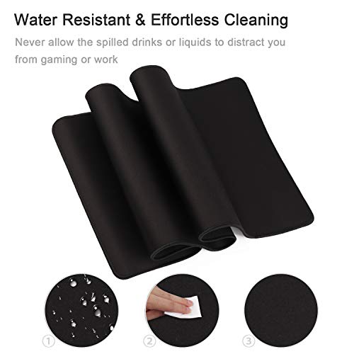 HIHUHEN Gaming Mouse Mat/Mouse Pad 23.6x11.8x0.12Inch | XXL Mouse pad | Table mat/Large Size | Improved Precision and Speed | Rubber Base for Stable Grip on Smooth Surfaces Non-Slip (60x30Black004) - Image 4