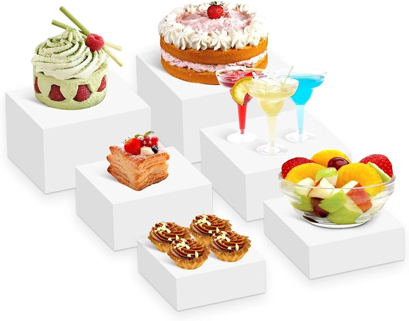TPGP AXNSATRE 6 Pcs Acrylic Display Box Set - Buffet Risers for Cake and Dessert, 15/18/20/23/25/28 cm - Image 1