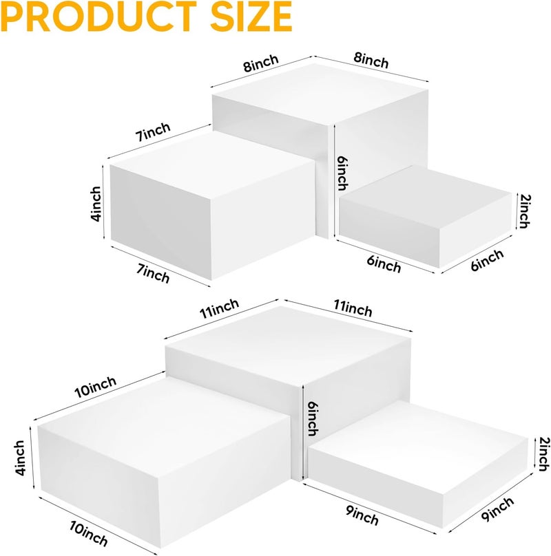 TPGP AXNSATRE 6 Pcs Acrylic Display Box Set - Buffet Risers for Cake and Dessert, 15/18/20/23/25/28 cm - Image 4