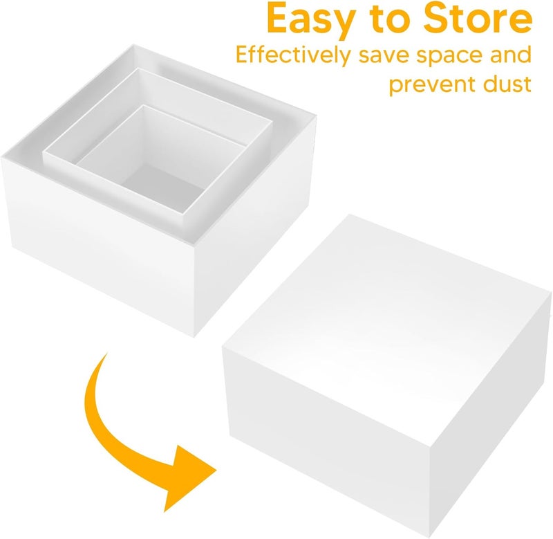 TPGP AXNSATRE 6 Pcs Acrylic Display Box Set - Buffet Risers for Cake and Dessert, 15/18/20/23/25/28 cm - Image 5