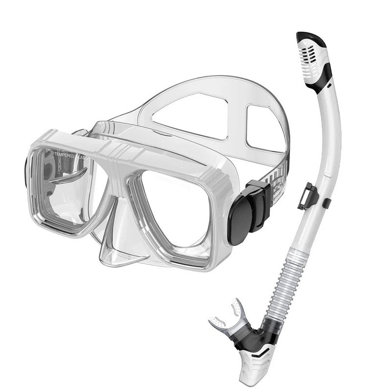 Bluejw Full Dry Top Snorkel Mask Scuba Tempered Glass Lens Adjustable Straps Liquid Silicone Skirt Classic Diving Goggles Swimming Set - Image 5