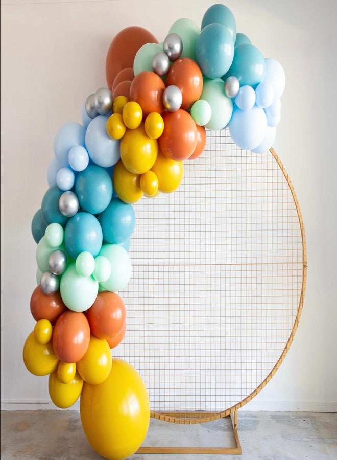 Biapian Retro Rainbow Balloons, 60PCS Boho Colorful Balloons, 12 Inch Dusty Light Blue Blush Pink Orange Yellow Purple Balloon Assorted Color Balloon for Boho Birthday Wedding Baby Shower Party Decorations - Image 5