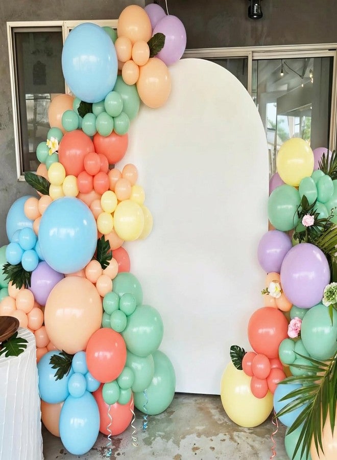 Biapian Retro Rainbow Balloons, 60PCS Boho Colorful Balloons, 12 Inch Dusty Light Blue Blush Pink Orange Yellow Purple Balloon Assorted Color Balloon for Boho Birthday Wedding Baby Shower Party Decorations - Image 4