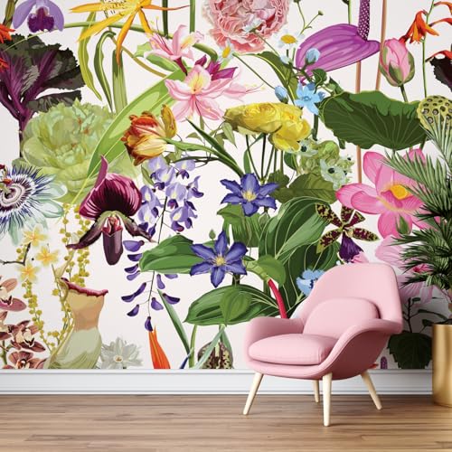 PAPER PLANE DESIGN Floral and Botanical Excusite Tropical Leaves and Nature Wall Mural Wallpaper. Full Wall Coverage. (Ds-12) (6 X 8 FEET, Vinyl-SELF Adhesive) - Image 2