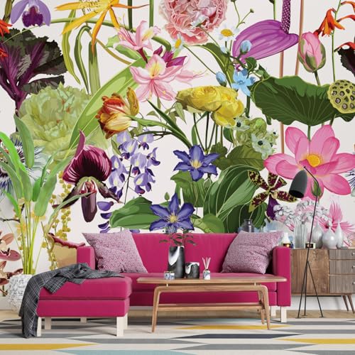 PAPER PLANE DESIGN Floral and Botanical Excusite Tropical Leaves and Nature Wall Mural Wallpaper. Full Wall Coverage. (Ds-12) (6 X 8 FEET, Vinyl-SELF Adhesive) - Image 1