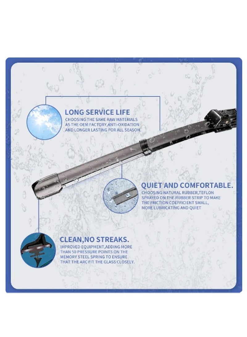 چينيرال براند طقم مساحات زجاج الامامى للسيارة خامة عالية الجودة  2 قطعة    MG HS - Image 4