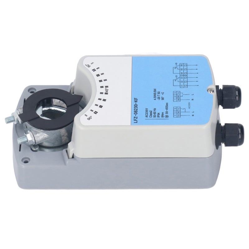 Electric Damper Actuator 8Nm Torsion Aluminum Alloy with Adjustable Rotation Angle - DC Brushless Motor Manual Operation Option for Ventilation and Water Systems - Image 5